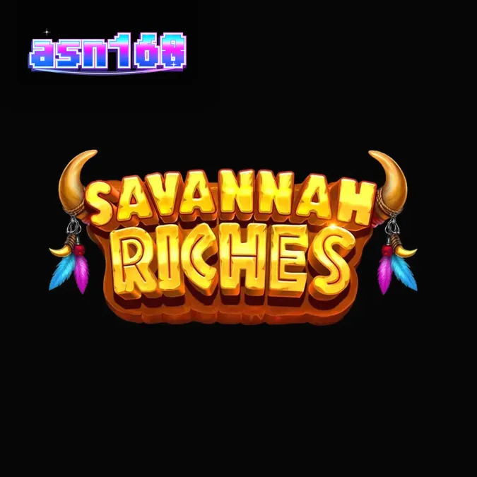 Pemandangan visual slot Savannah Riches dengan latar belakang padang rumput Afrika dan simbol hewan liar.